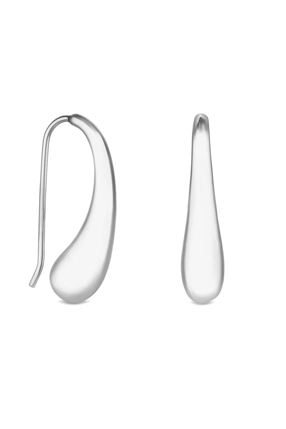 Jon Richard Recycled Silver Plated Organic Tear Drop Earrings - One Size Image 1