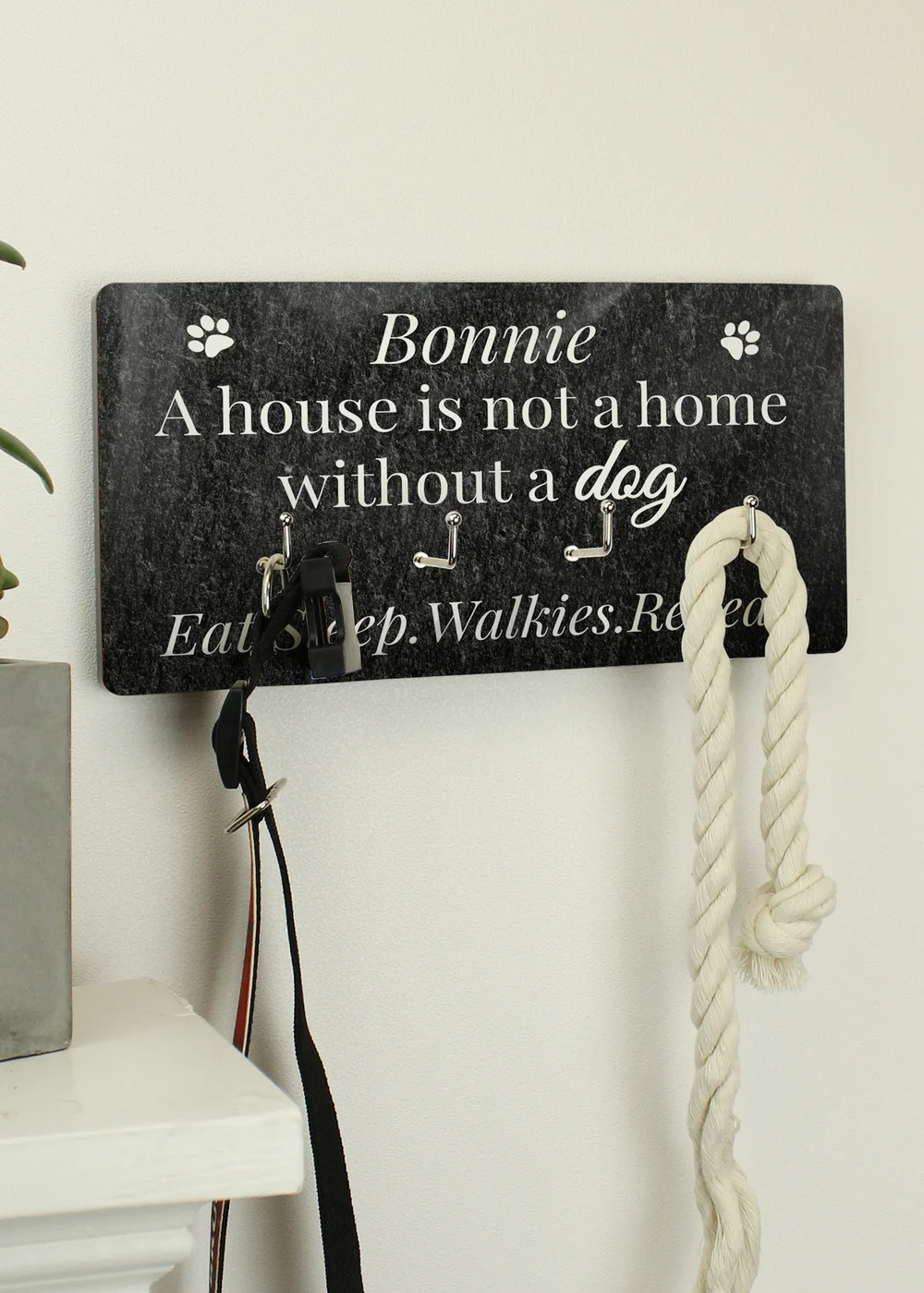 Personalised Memento Company Wood Dog Lead Hooks - One Size Image 3