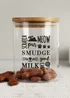 Personalised Memento Company Clear Glass Cat Treat jar with Bamboo Lid - One Size Image 3
