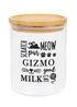 Personalised Memento Company Clear Glass Cat Treat jar with Bamboo Lid - One Size Image 1