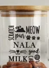 Personalised Memento Company Clear Glass Cat Treat jar with Bamboo Lid - One Size Image 2