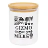 Personalised Memento Company Clear Glass Cat Treat jar with Bamboo Lid - One Size Image 5