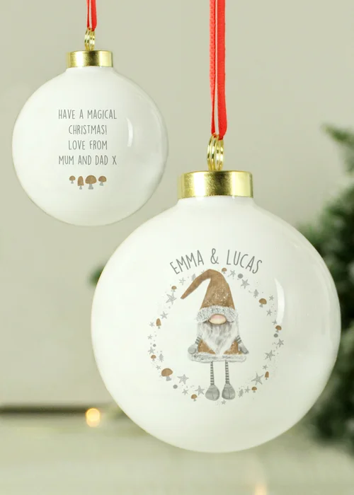 Personalised Memento Company White Christmas Gonk Bauble - One Size Image 3