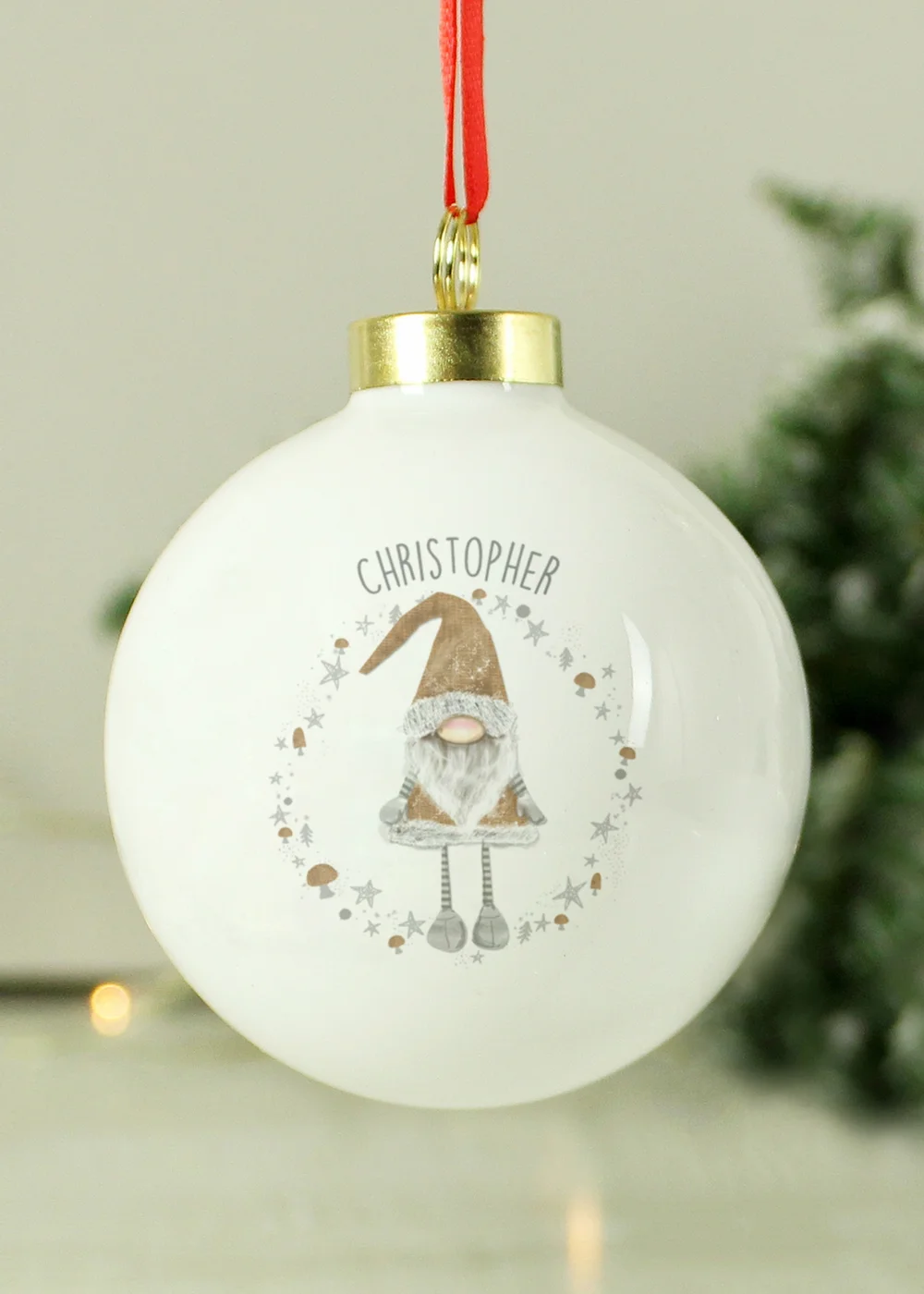 Personalised Memento Company White Christmas Gonk Bauble - One Size Image 2