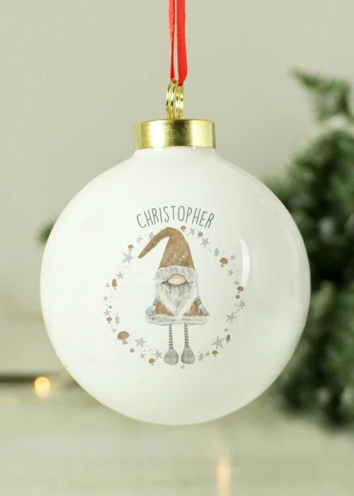 Personalised Memento Company White Christmas Gonk Bauble - One Size Image 2