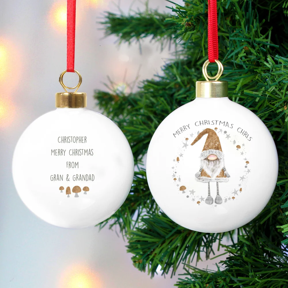 Personalised Memento Company White Christmas Gonk Bauble - One Size Image 5