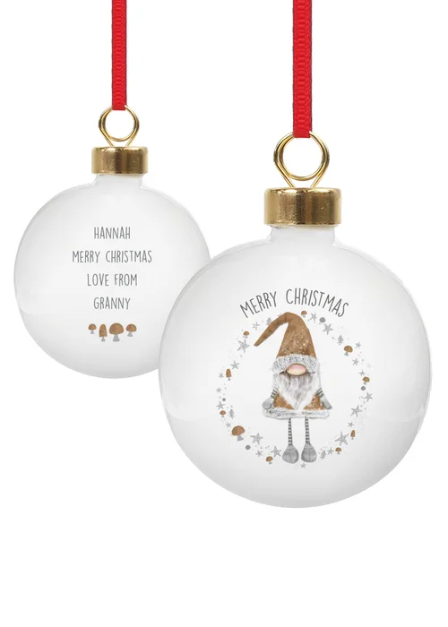 Personalised Memento Company White Christmas Gonk Bauble - One Size Image 1