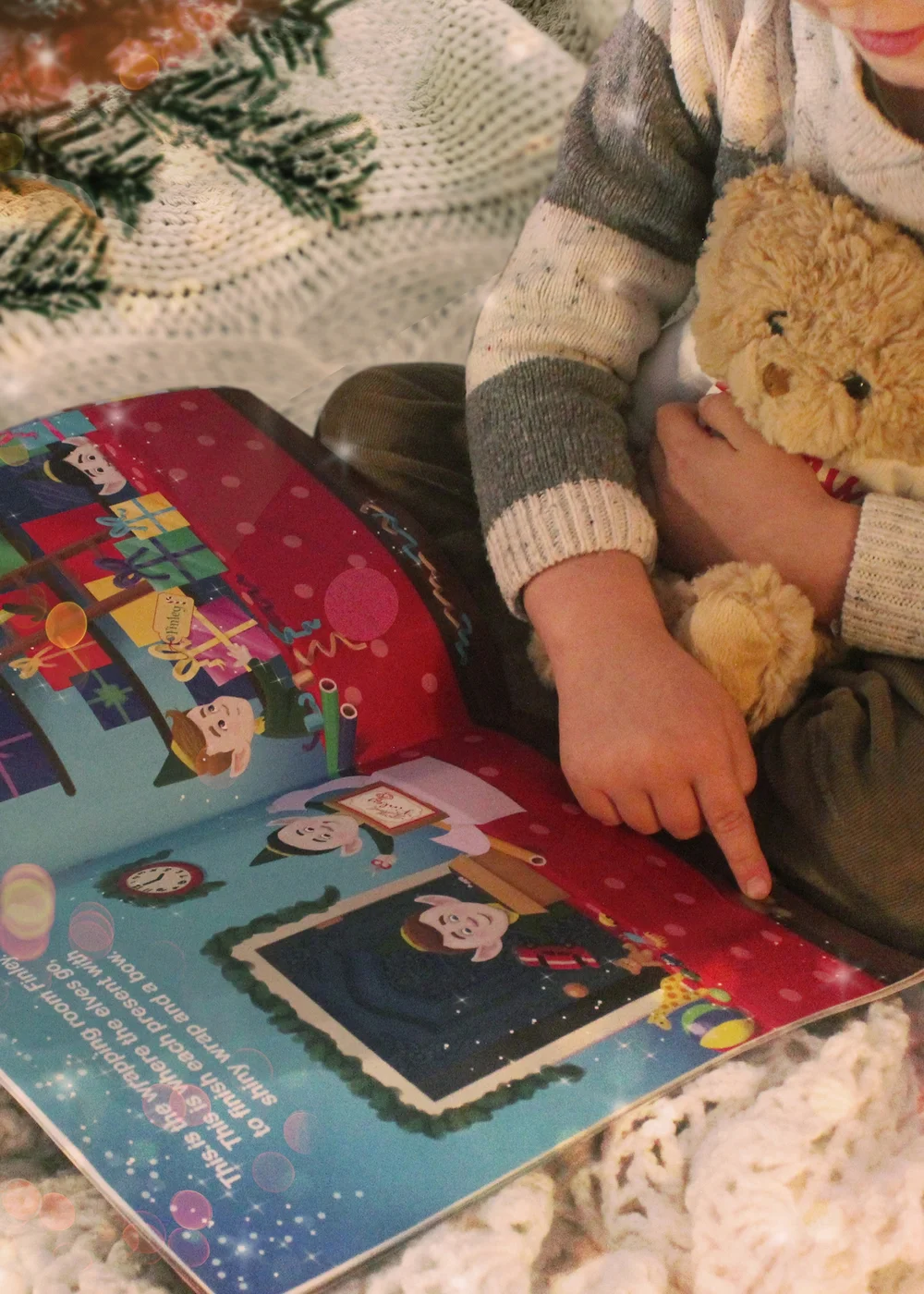 Personalised Memento Company Blue Magical Christmas Adventure Story Book and Teddy Bear - One Size Image 3