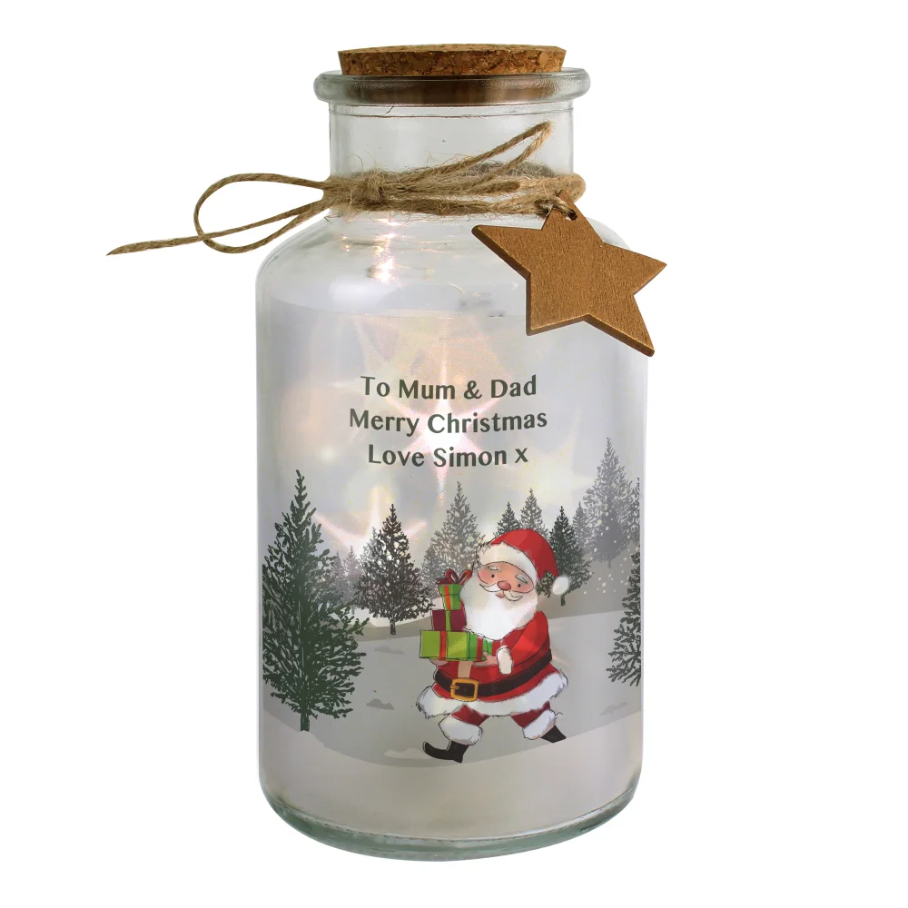 Personalised Memento Company Clear Santa LED Glass Jar - One Size Image 5