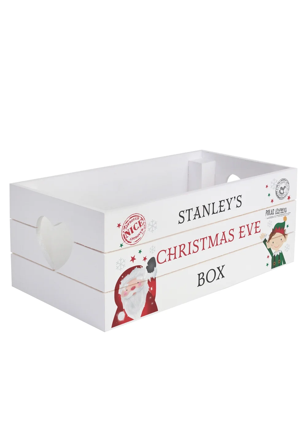 Personalised Memento Company White Wood Christmas Crate - One Size Image 1