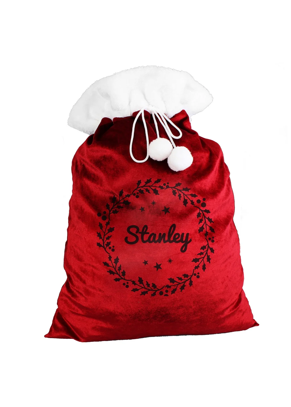 Personalised Memento Company Red Holly Christmas Sack - One Size Image 1