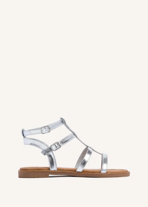 Linzi Belinda Silver Faux Leather Gladiator Style Sandal - 3 Image 2