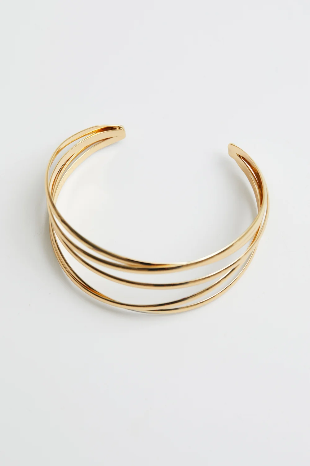 Jon Richard Recycled Gold Plated Polished Weave Cuff Bangle Bracelet - One Size Image 1