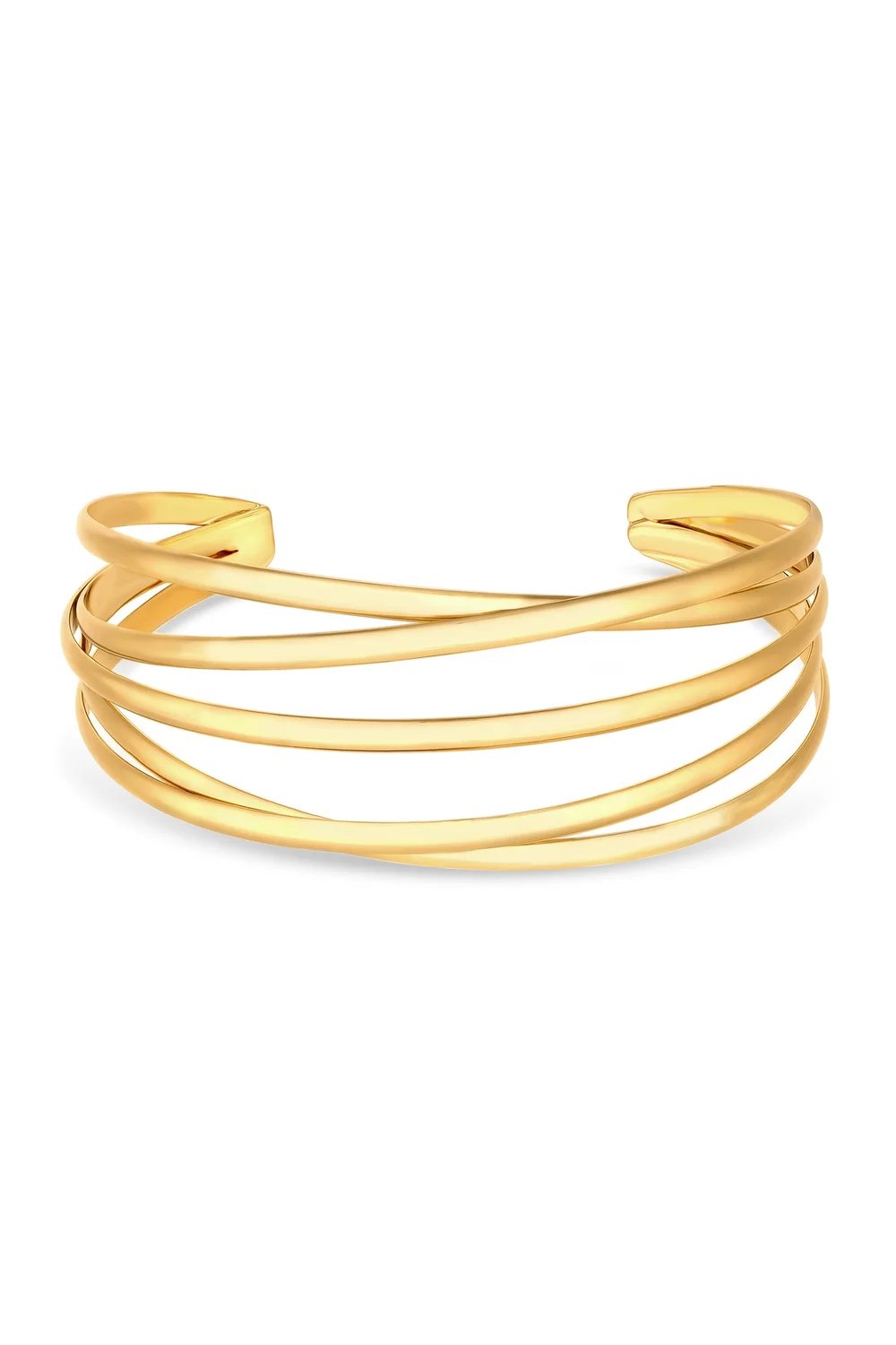 Jon Richard Recycled Gold Plated Polished Weave Cuff Bangle Bracelet - One Size Image 2