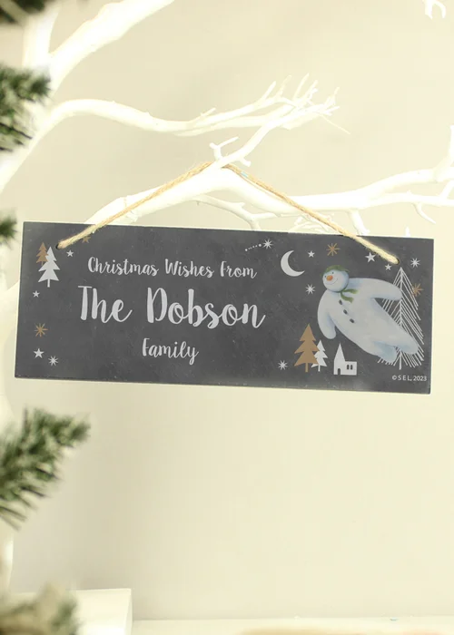 Personalised Memento Company Slate The Snowman Magical Adventure Hanging Plaque - One Size Image 2
