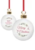 Personalised Memento Company White Merry Christmas Bauble - One Size Image 1