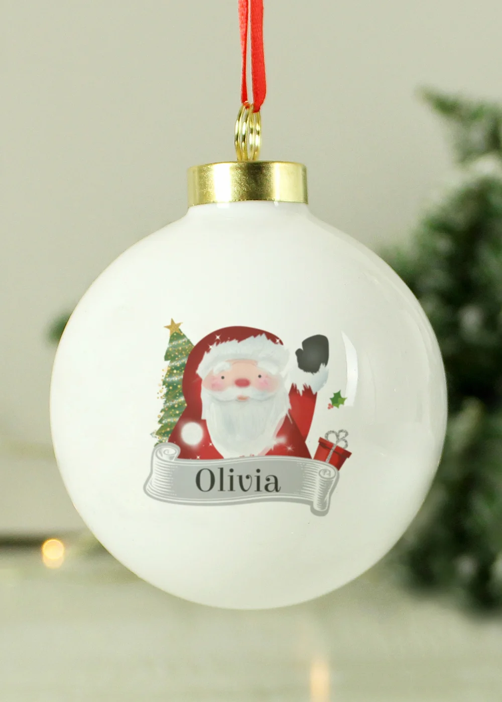 Personalised Memento Company White Santa Claus Bauble - One Size Image 2