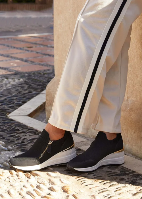 Linzi Adler Black Flyknit Wedged Trainer - 3 Image 1
