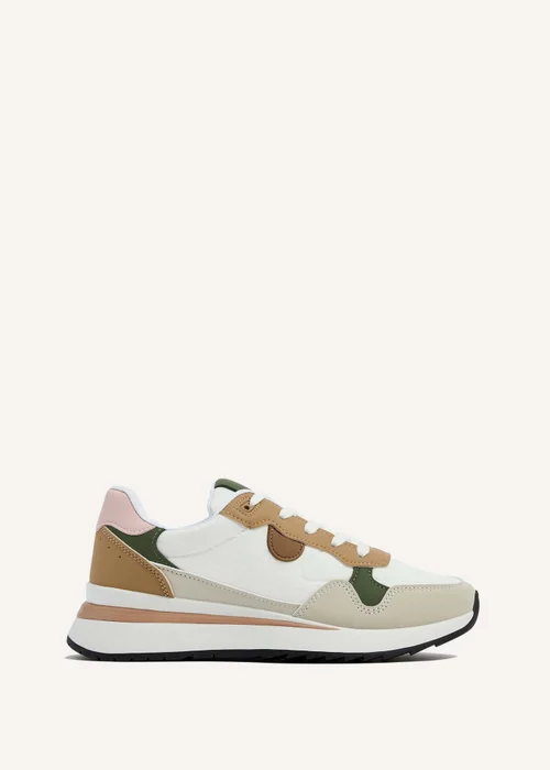 Linzi Clapham Beige Two-Tone Wedged Trainer - 3 Image 2