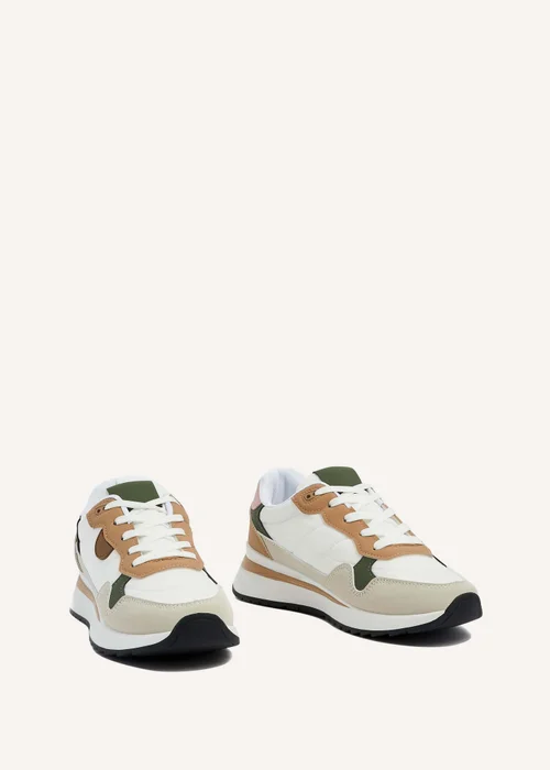 Linzi Clapham Beige Two-Tone Wedged Trainer - 3 Image 3