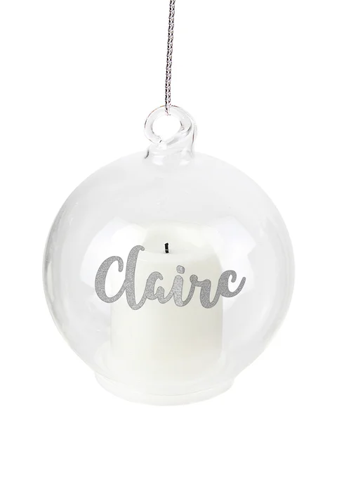 Personalised Memento Company Clear Christmas LED Candle Bauble - One Size Image 1