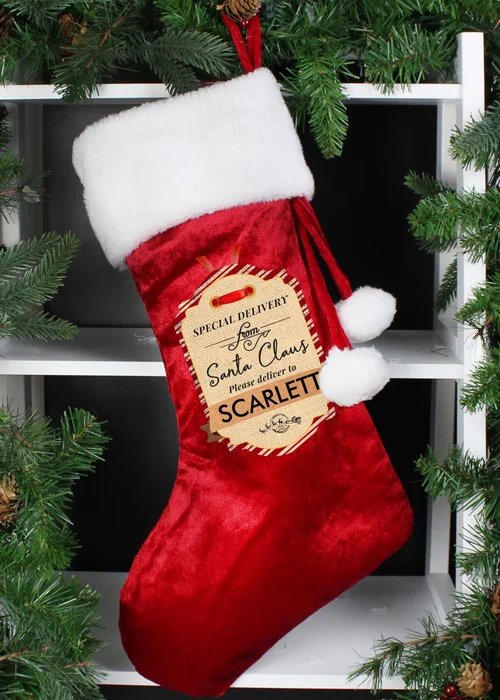 Personalised Memento Company Red Special Delivery Luxury Stocking - One Size Image 3