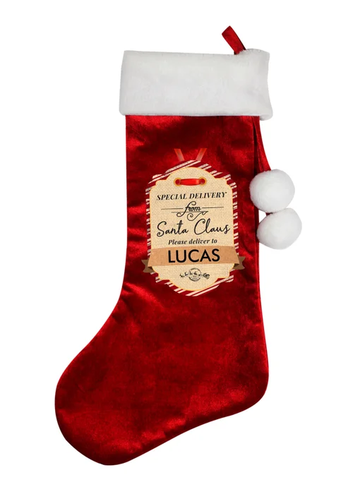 Personalised Memento Company Red Special Delivery Luxury Stocking - One Size Image 1