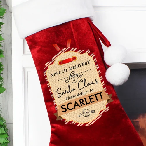 Personalised Memento Company Red Special Delivery Luxury Stocking - One Size Image 5