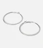 Muse Silver Large Knife Edge Hoop Earrings - One Size Image 3