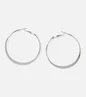Muse Silver Large Knife Edge Hoop Earrings - One Size Image 2