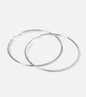 Muse Silver Large Knife Edge Hoop Earrings - One Size Image 1