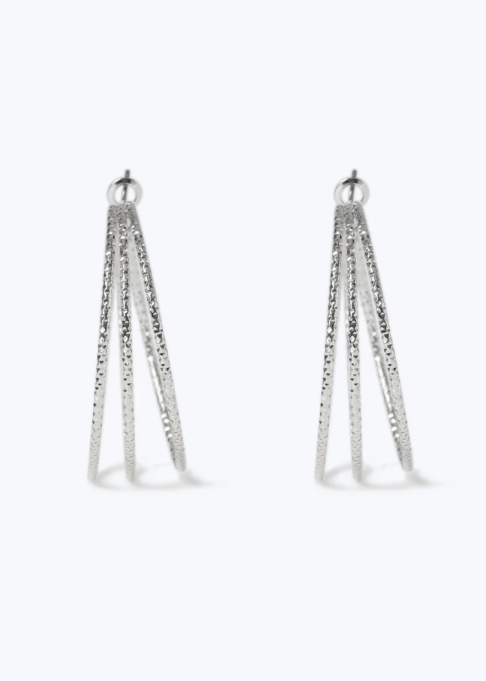 Muse Silver XL Wire 4 Row Hoop Earrings - One Size Image 1