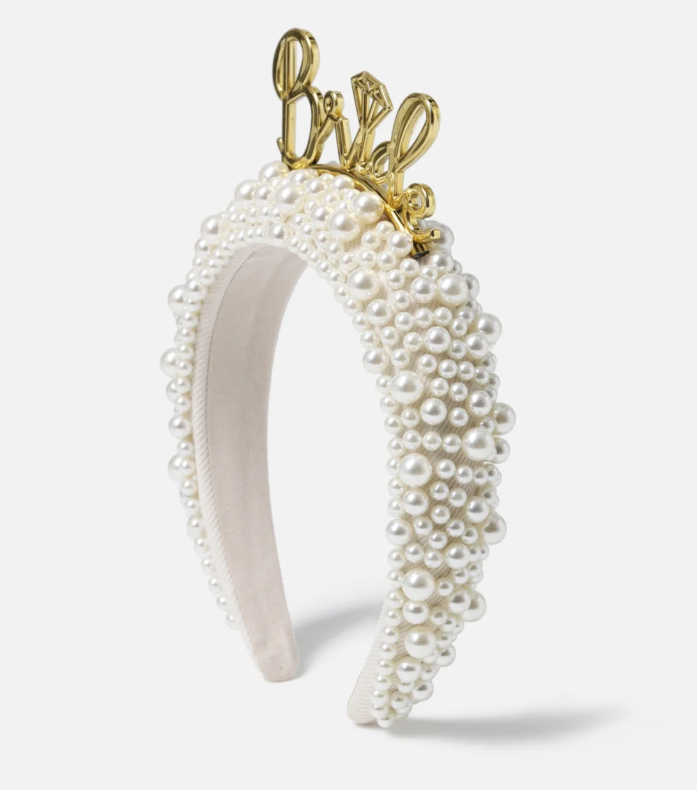 Muse Statement Bride Pearl Headband - One Size Image 2