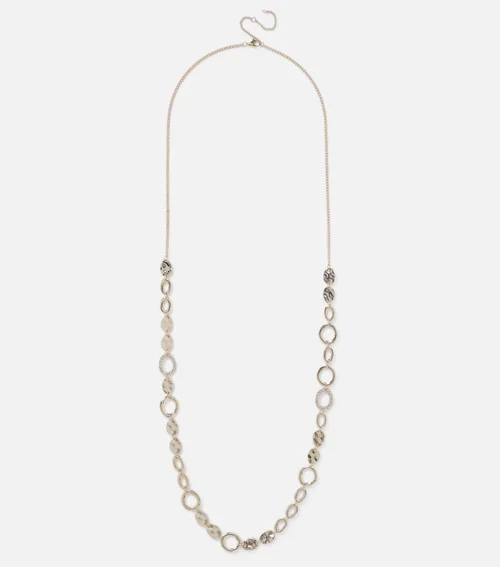 Muse Gold Long Textured Circle Necklace - One Size Image 1
