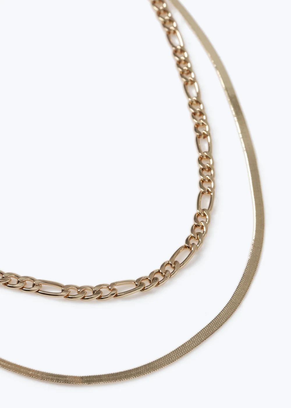 Muse Snake Figaro Multirow Chain Necklace In Rose Gold - One Size Image 2
