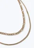 Muse Snake Figaro Multirow Chain Necklace In Rose Gold - One Size Image 2