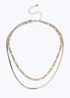 Muse Snake Figaro Multirow Chain Necklace In Rose Gold - One Size Image 1