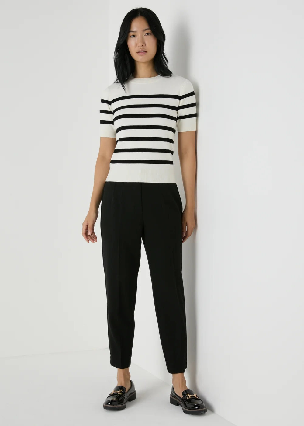 Et Vous Black Long Length Tapered Trousers - 10 Image 1