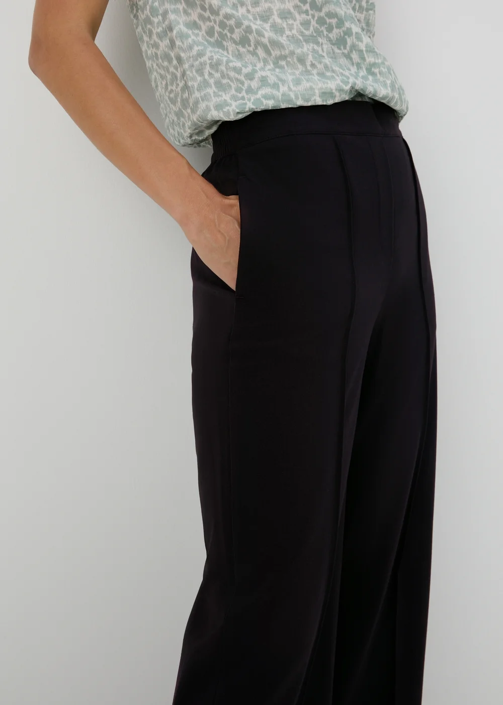 Et Vous Black Regular Wide Leg Trousers - 10 Image 3