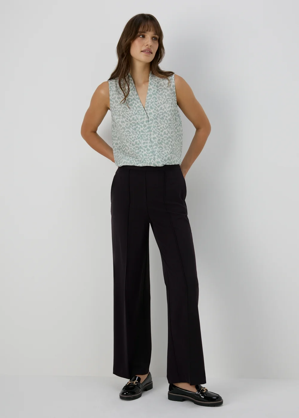 Et Vous Black Regular Wide Leg Trousers - 10 Image 1