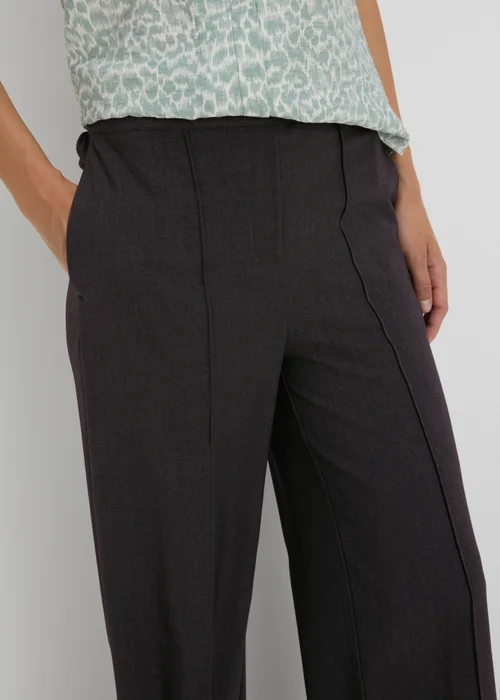 Et Vous Grey Regular Wide Leg Trousers - 8 Image 3