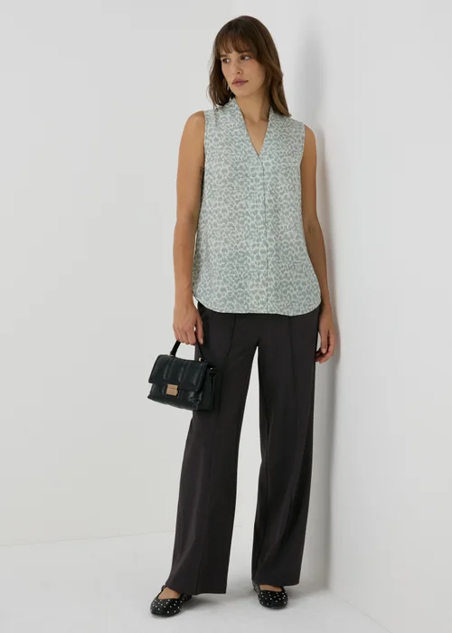 Et Vous Grey Regular Wide Leg Trousers - 8 Image 4