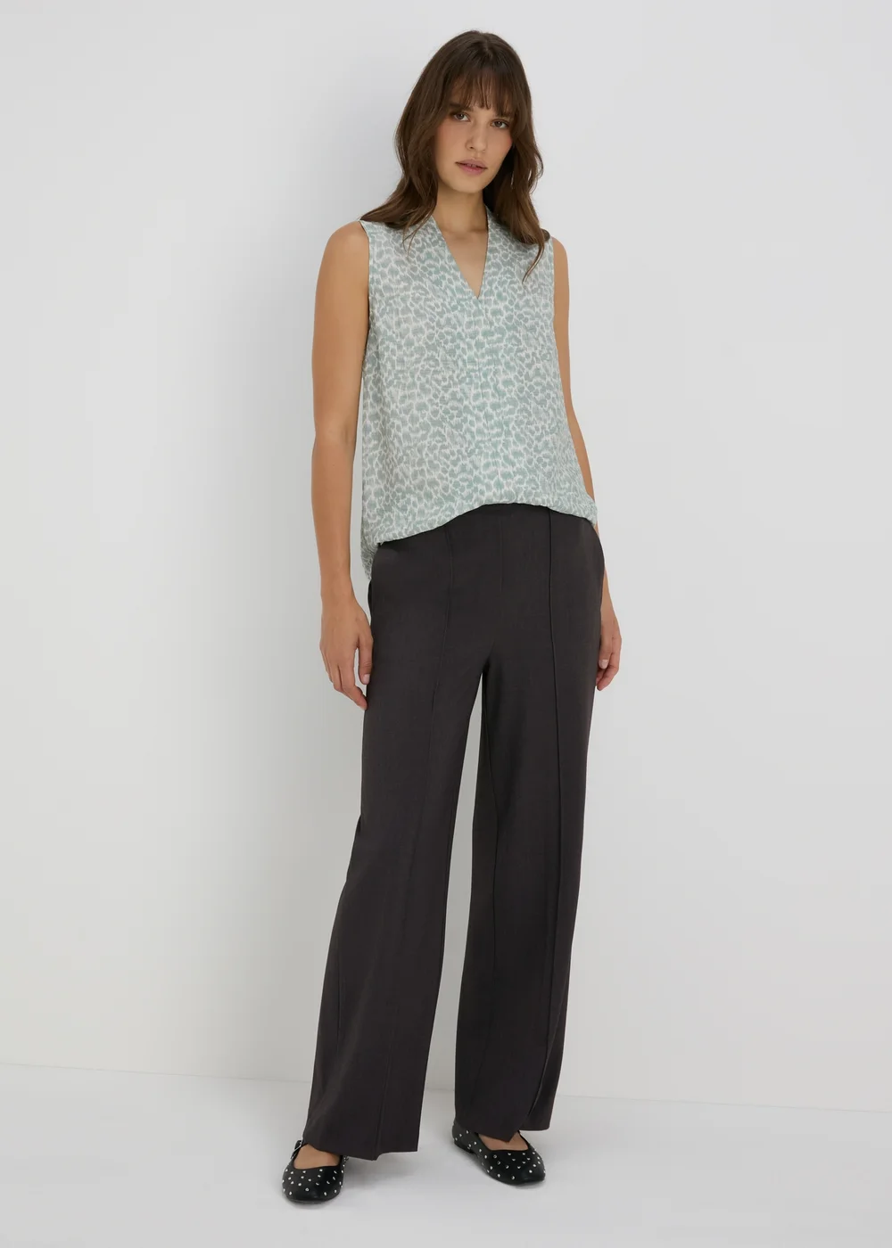 Et Vous Grey Regular Wide Leg Trousers - 8 Image 1