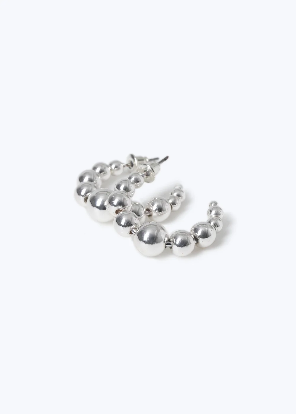 Muse Silver Ball Hoop Earrings - One Size Image 3