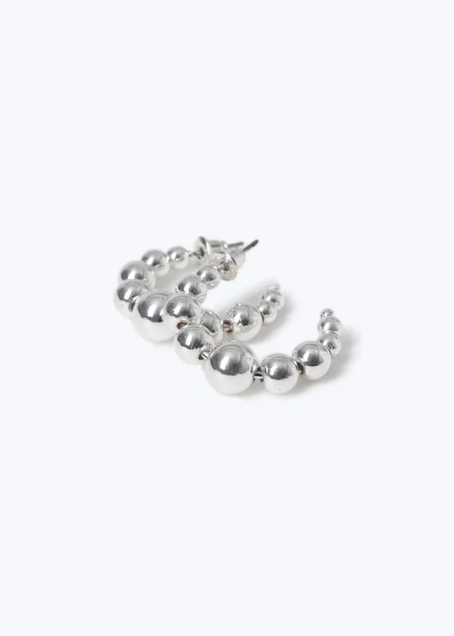 Muse Silver Ball Hoop Earrings - One Size Image 3
