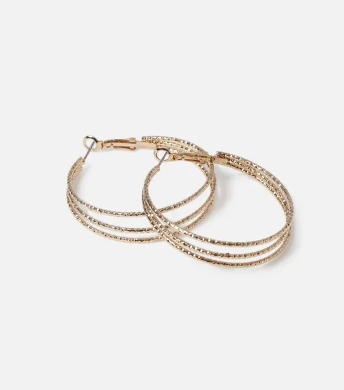 Muse Large Four Wire Row Hoop Earring In Gold - One Size Image 2