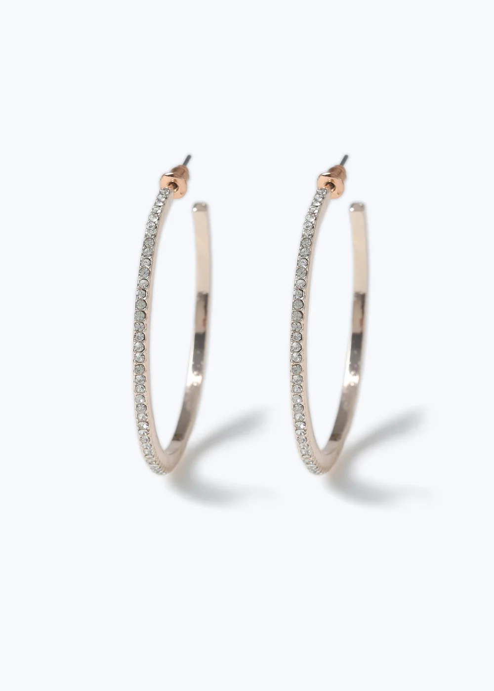 Muse Gold Rhinestone Hoop Earrings - One Size Image 2