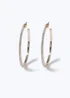 Muse Gold Rhinestone Hoop Earrings - One Size Image 2