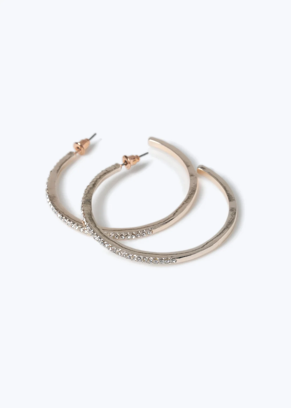Muse Gold Rhinestone Hoop Earrings - One Size Image 3