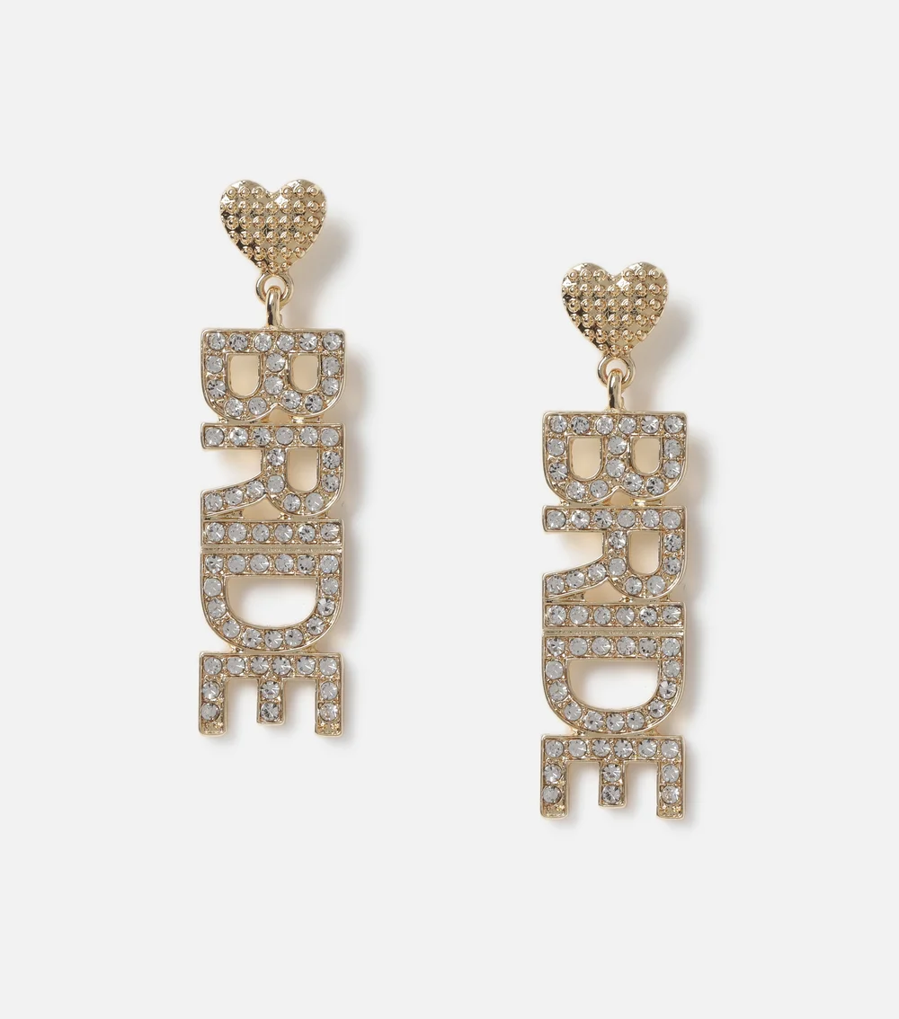 Muse Gold Hen Do Bride Earrings - One Size Image 1